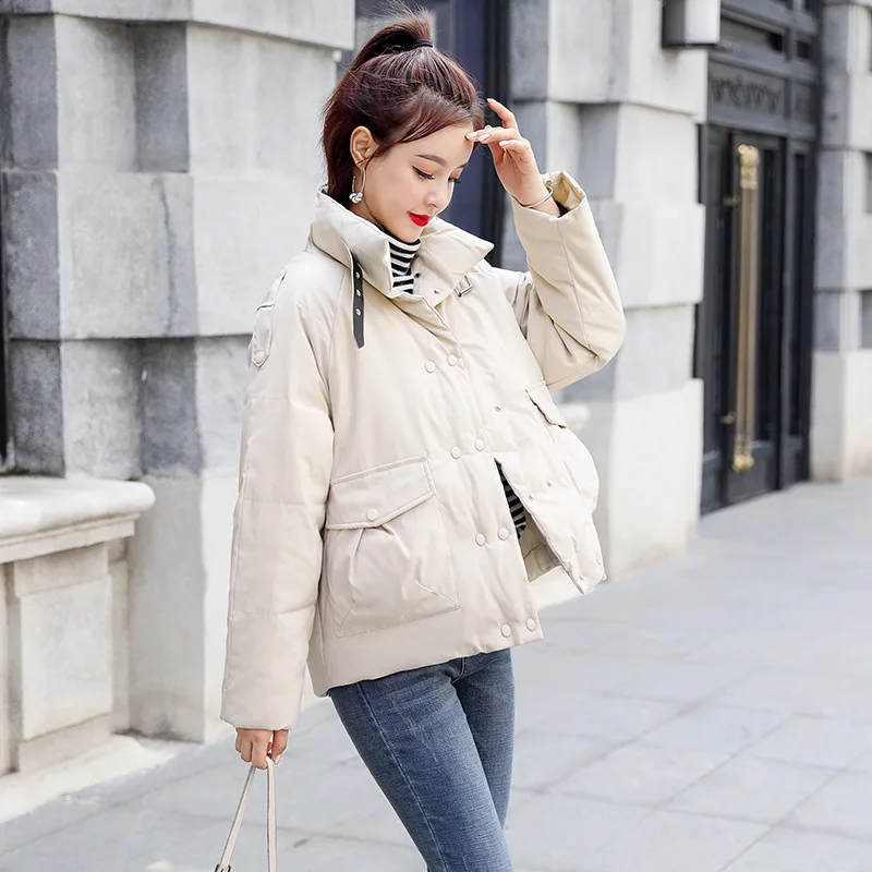 

Photo Shoot 2019 down Coat Women's Short INS Cotton-padded Clothes Dongdaemun Hong Kong Style Korean-style BF Thick Large Size W