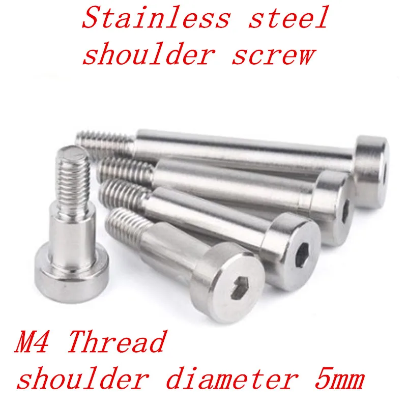 20pcs m4 thread 5mm shoulder diameter stainless steel hex socket