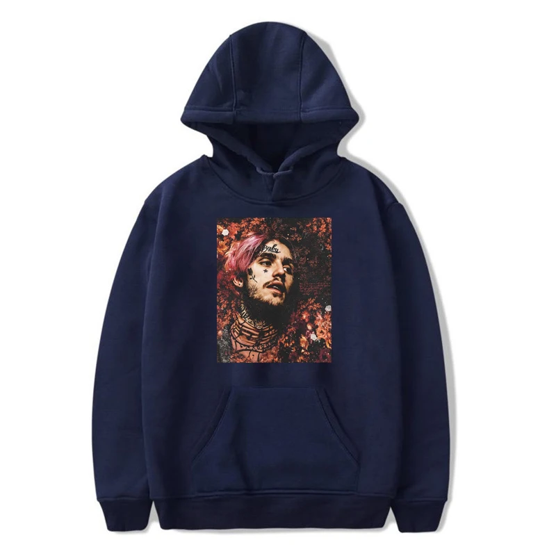 Хип-хоп Lil Peep уличная мужская толстовка с принтом певицы Harajuku модная толстовка с капюшоном Забавный Swag Rapper support повседневные мужские толстовки - Цвет: Navy-01