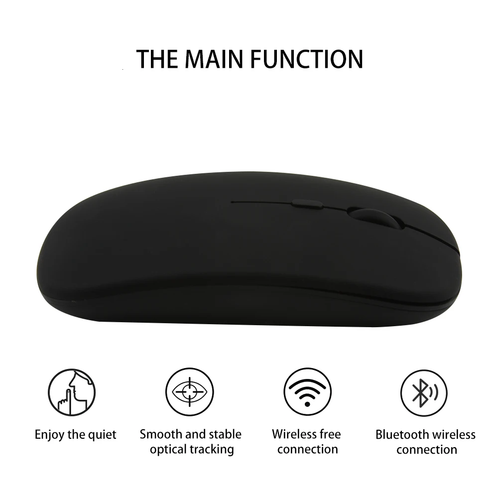 CHYI Bluetooth 5,0+ 2,4G Беспроводная игровая мышь перезаряжаемая Бесшумная Двухрежимная компьютерная мышь ультра тонкие мыши для ноутбука