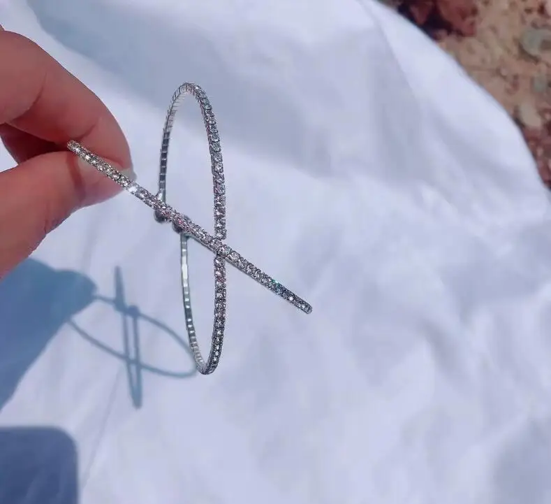 Cross rhinestone sexy neck chain chocker clavicle chain women jewelry short collar clothing accessories
