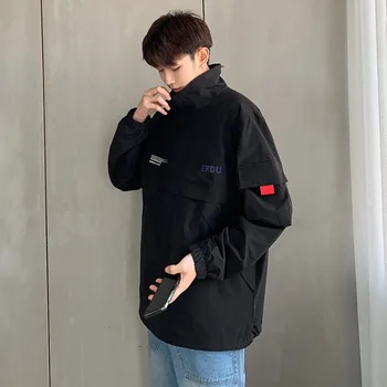 

2020 Spring New Ins Tide Brand Stand Collar Pullover Jacket Hong Kong Style Loose Casual Men's Jacket