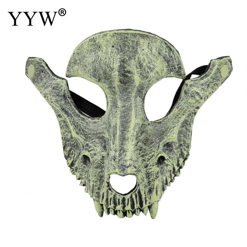 Маска динозавра вечерние Хэллоуин смешные маски туши для ресниц Animales Маскарад Косплэй глаз маска белый череп кейс Карнавальная маска для вечеринки - Цвет: gray