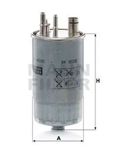 Фильтр топливный Fiat Grande Punto 1.3D 05 MANN-FILTER WK 853/20