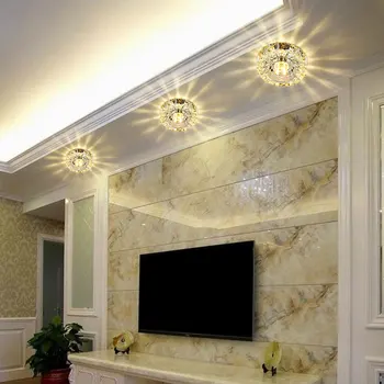 

Small LED Ceiling Light for Art Gallery Decoration Front Balcony Porch Crystal Light Corridors Light Fixture Flush Mount