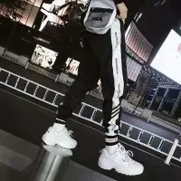 

Summer Super Fire Pants Trend Loose-Fit Athletic Pants Men's National Trends INS Casual Reflective Ankle Banded Pants xi ha ku F
