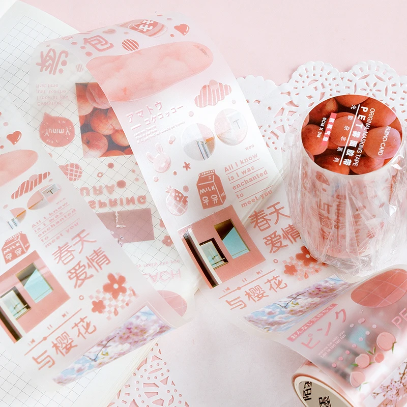 Креативные декоративные Kawaii Bullet Journal васи лента прозрачная лента Набор японских бумажных наклеек клейкая лента декоративная планировщик