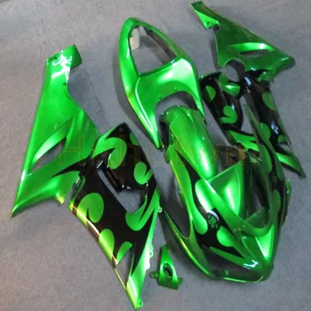 

Custom motorcycle cowl for ZX-6R 2005-2006 motor Fairings Injection mold black flames