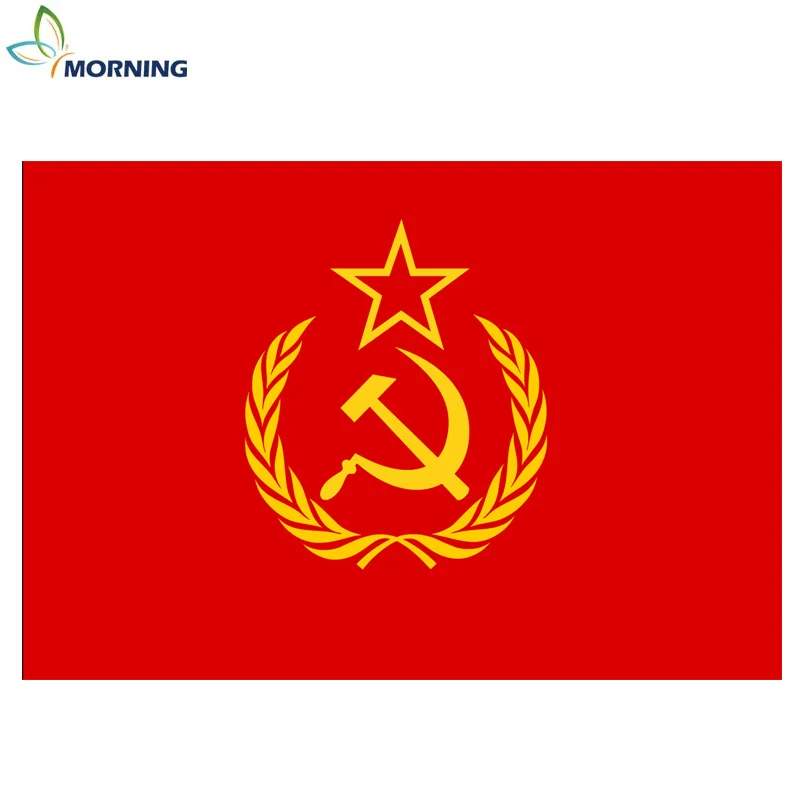 MORNING Custom флаг СССР День Победы 90*150 флаг для украшения - Цвет: Синяя и белая полоса