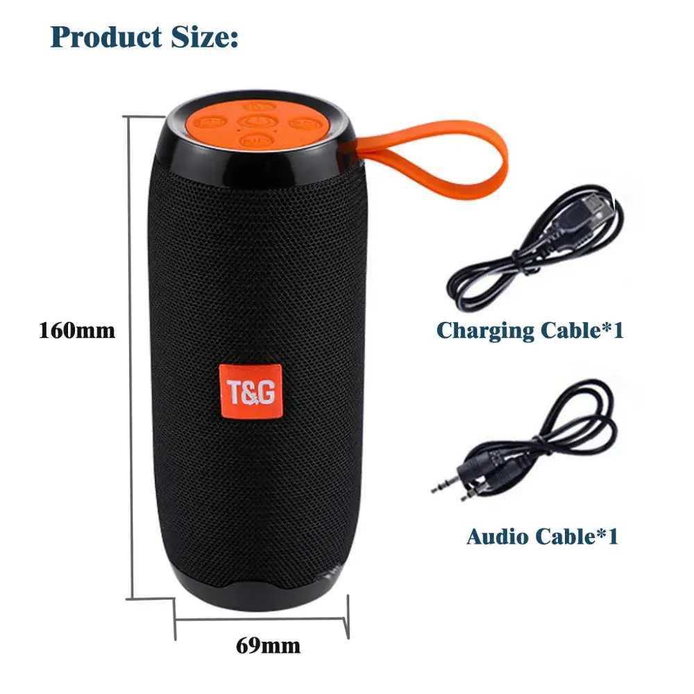 Caixa de Som Bluetooth sem Fio Grave à Prova Portátil Coluna D'água Suporte tf Usb fm Soundbar Subwoofer t & g Marca Original Aux - Image 6