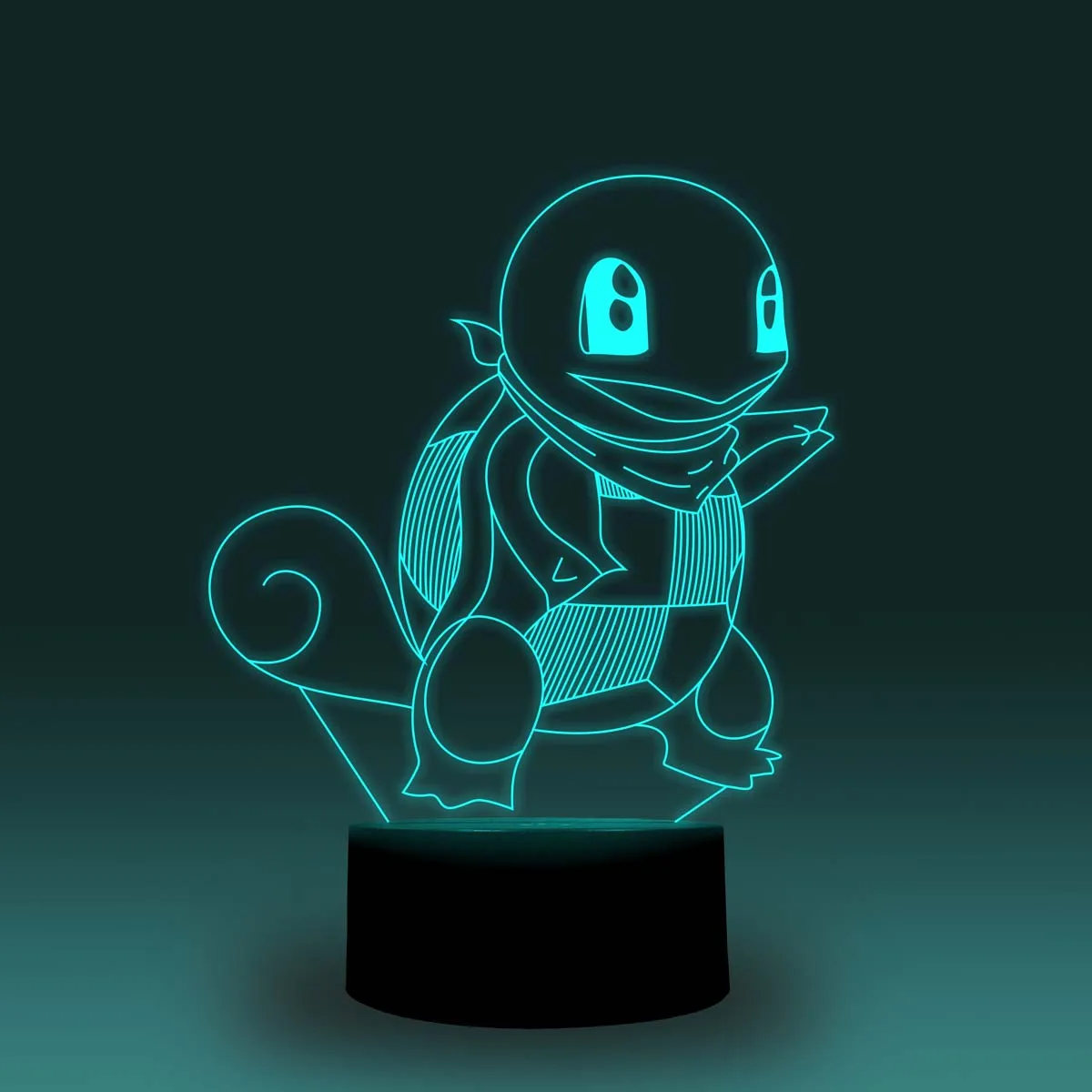 NiteApps 3D Покемон Сквиртл ночник настольная иллюзия Лампа подарок на день рождения приложение/сенсорное управление