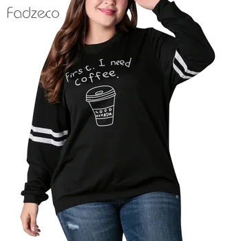 

FADZECO Long Sleeve Women T Shirts Fashion Loose Autumn Black T Shirt Women 2019 Print Casual Women Tops T-Shirts
