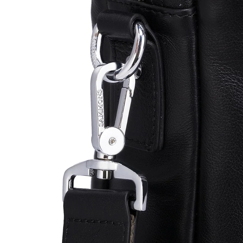 Sale!!! SAMMONS Men's Genuine Leather Briefcase Male Classical Leisure Cowhide Handbag Men Laptop Business Bags