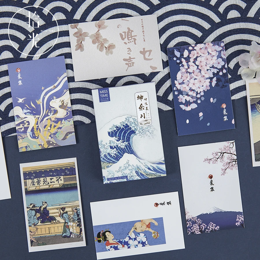 28 листов/набор Kanagawa Wave Lomo Card мини Открытка DIY японский стиль поздравительная открытка подарок на день рождения открытка