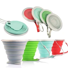 180 мл расширяемая силиконовая складная чашка для путешествий силиконовая складная чашка для кемпинга С Пылезащитным покрытием крышки чашки для питья на открытом воздухе
