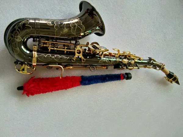 Professional Curved soprano saxophone S-991 black nickel gold Paint gold key with accessories