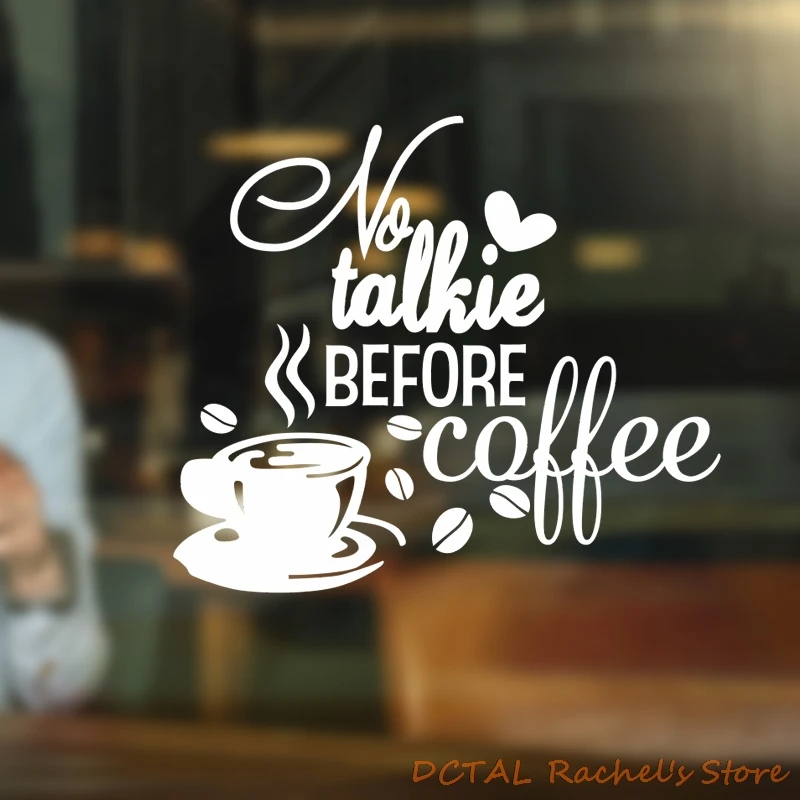 DCTAL Delicious coffee cup vinyl quote removable DIY home decor Bakery cafe shop Kitchen wall art wall Stickers