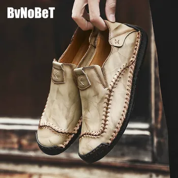 

BVNOBET Genuine Leather Vintage Style Hard-Wearing Loafers Men Genuine Leather Men Casual Shoes Classic Style Mens Shoes Scarpe