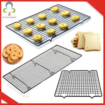 

Stainless Steel Wire Grid Cooling Tray Cake Food Rack Oven Kitchen Baking Pizza Bread Barbecue Cookie Biscuit Holder Shelf ZXH