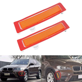 

Pair Amber Front Bumper Reflector Side Marker Lights Fit For-BMW E70 X5 2011-2013 63147274433 BM1084103N