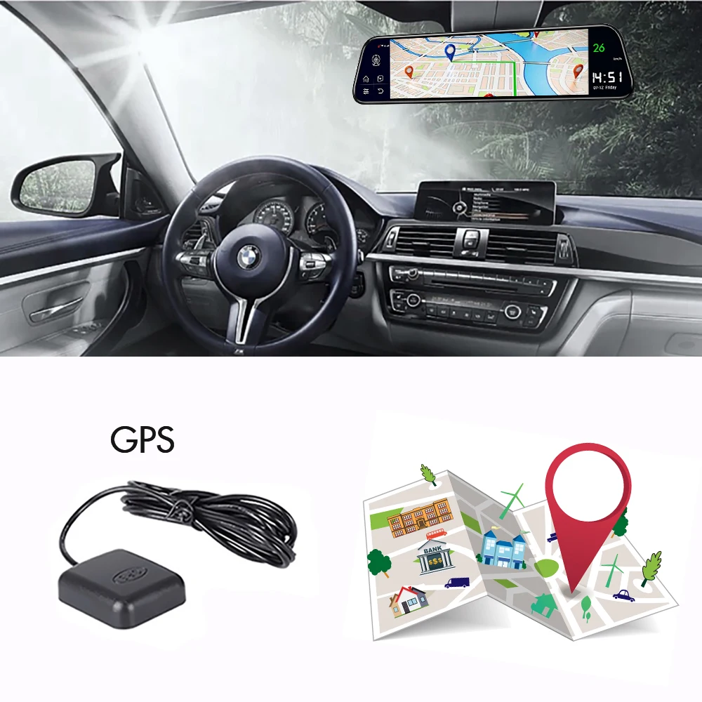 Видеорегистратор автомобильный 4G 12 дюймов Android 8 1 GPS Wi Fi 1080P|Видеорегистраторы| |