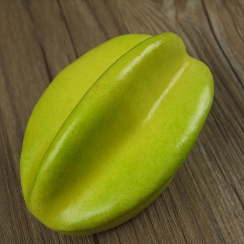 Artificial Fruit Simulation Apple Orange Lemon Peach Ornaments Craft Food Photography Props Fake Foam Fruits Home Decoration - Цвет: Carambola