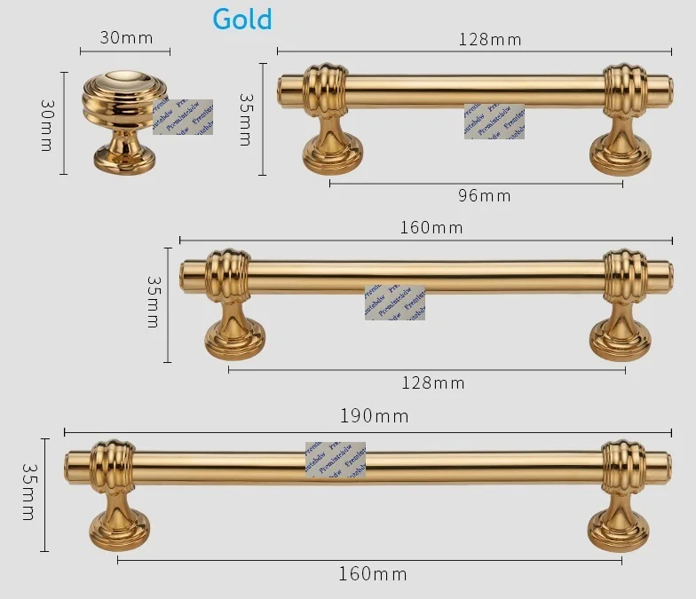 Gold 2 шт./лот, американский Европейский твердый цинк, кухня, ванна, шкаф, ящик, дверная ручка, хромированная, матовая, никель, золото, пистолет, черный - Цвет: Gold