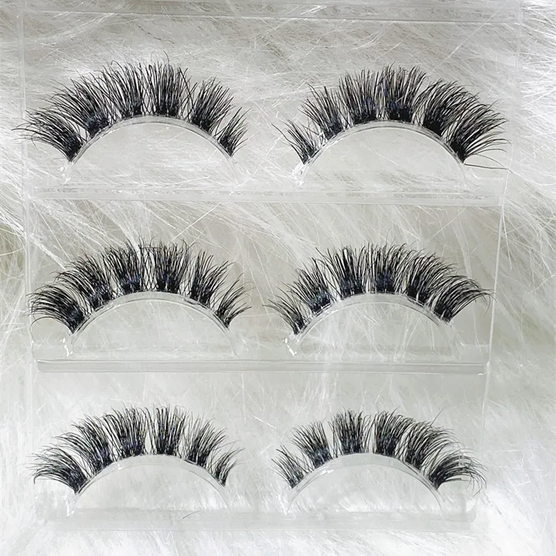 Новые Накладные ресницы 3 пары натуральные Прозрачные терьер ручной работы