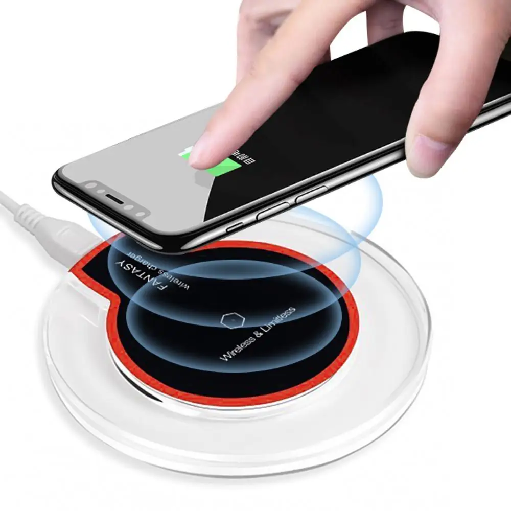Круглая зарядная панель с кристаллами для iPhone X Xs Max XR 8 Plus samsung Galaxy Note 8 9 S9 S8 Plus S7 S6 Edge еще устройство с поддержкой Qi