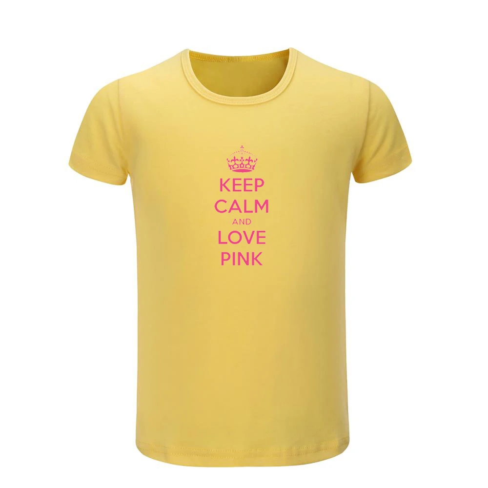 Детские футболки с надписью Keep Calm and Love розового цвета детские футболки с рисунком Рождественский подарок с короткими рукавами для мальчиков и девочек - Цвет: JeKY328D