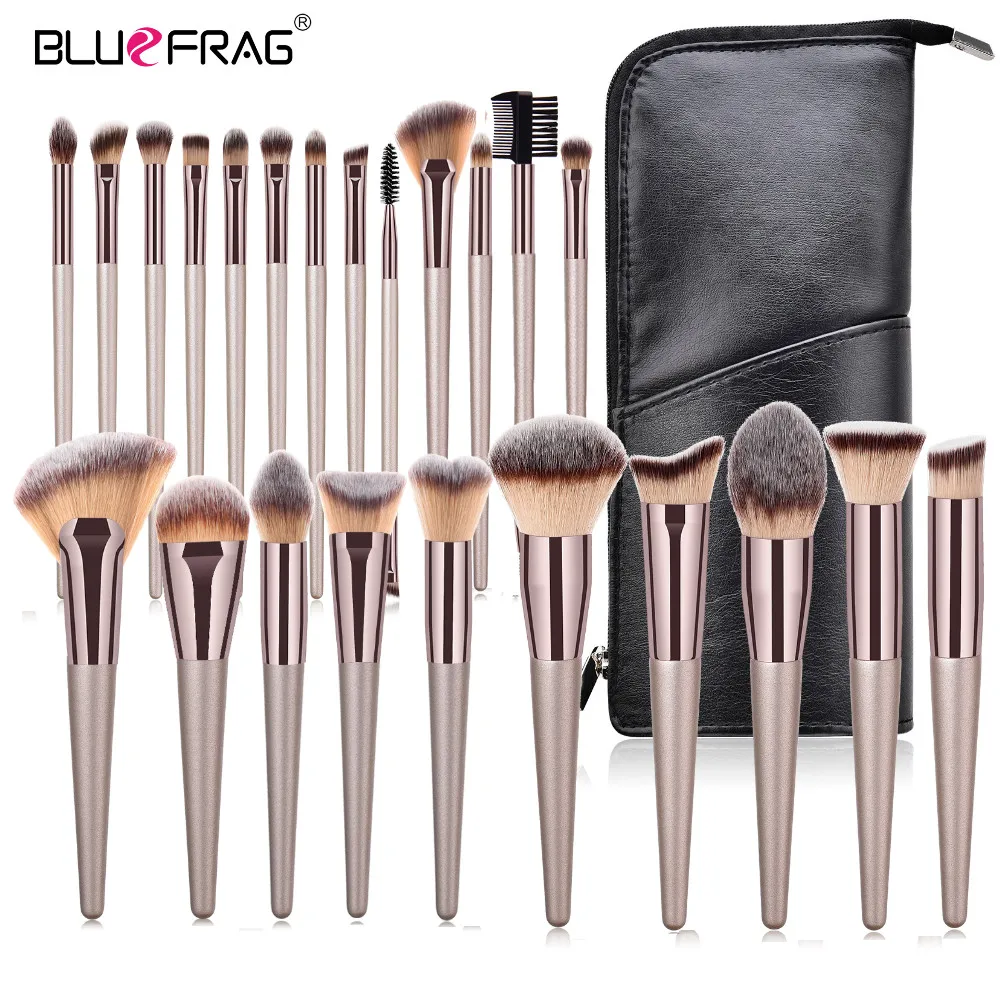 

BLUEFRAG Pro 6-23pcs Makeup Brushes Set Powder Foundation Brush Eyeshadow Lip Make Up Brush With Portable PU Case Beauty Tools