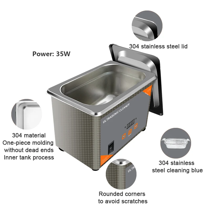 FanYingSonic 800ml Ultrasonic Cleaner Digital Time 35W Washing Jewelry Necklace Glasses Watch Brush Ultrasound Washer Machine