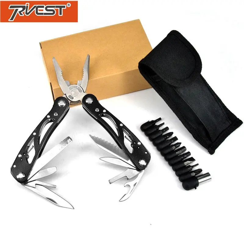 

PRIVEST Multitool Combination Cutting Wire Stripper Plier Wire Cable Cutter 24 In 1 Multifunctional Pliers Folding Pocket Knife Hunting Survival Tools Letherman