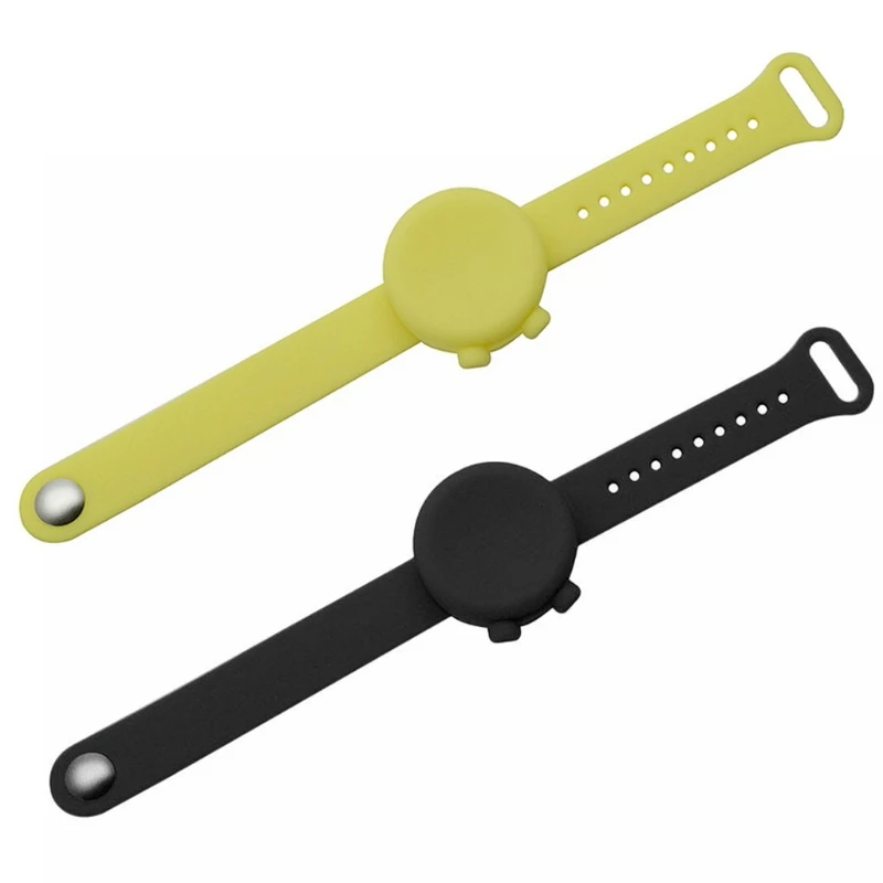 

2Pcs Adult Kids Hand Sanitizer Silicone Dispenser Bracelet Travel Portable Reusable Empty Liquid Container Wristband Gel Holder