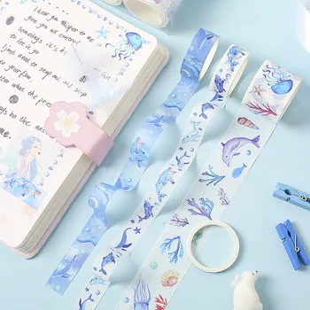 

8Rolls/Box Dream Animals Washi Tape Cute Dolphin Whale Print Tapes Masking Tape Kids DIY Diary Scrapbooking Decorations Toy Tape