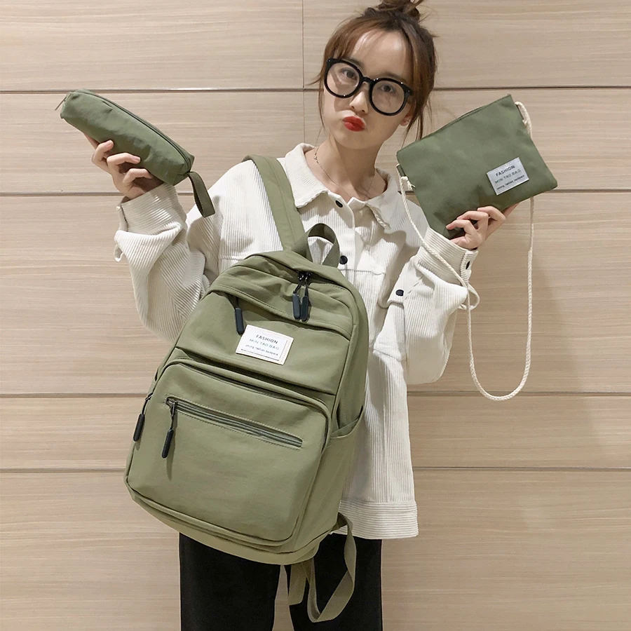 

New Backpack Women Waterproof Backpack Travel Bag Three-piece Shoulder Bag for Teenage Girl Student School Bag Mochila Feminina