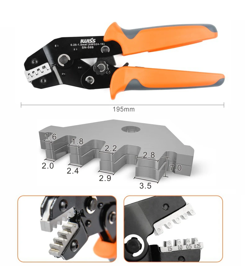 SN-58B = SN-28B+ SN-48B обжимные плоскогубцы подходит для DuPont 2,54/2,8/3,96/4,8/6,3 штепсельный пружинный зажим обжимные клещи