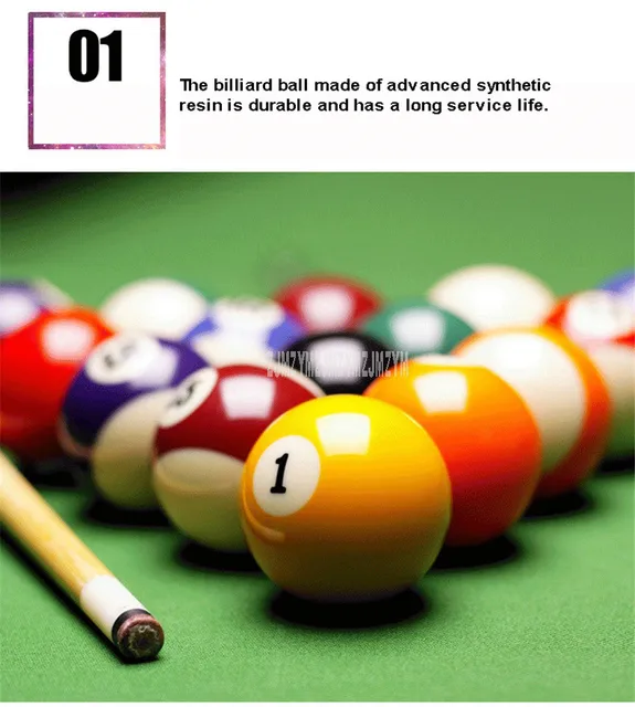 Lot de 16 boules de billard en résine 38 mm pour enfants - Style numéro -  Avec queue de billard - Pour intérieur et extérieur - Accessoires de table