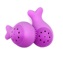 1 шт. милый розовый в форме Кита силиконовый для лица Глубокое Очищающее Средство для пор пудра слоеная кисть для ухода за кожей красота щетка для очистки лица