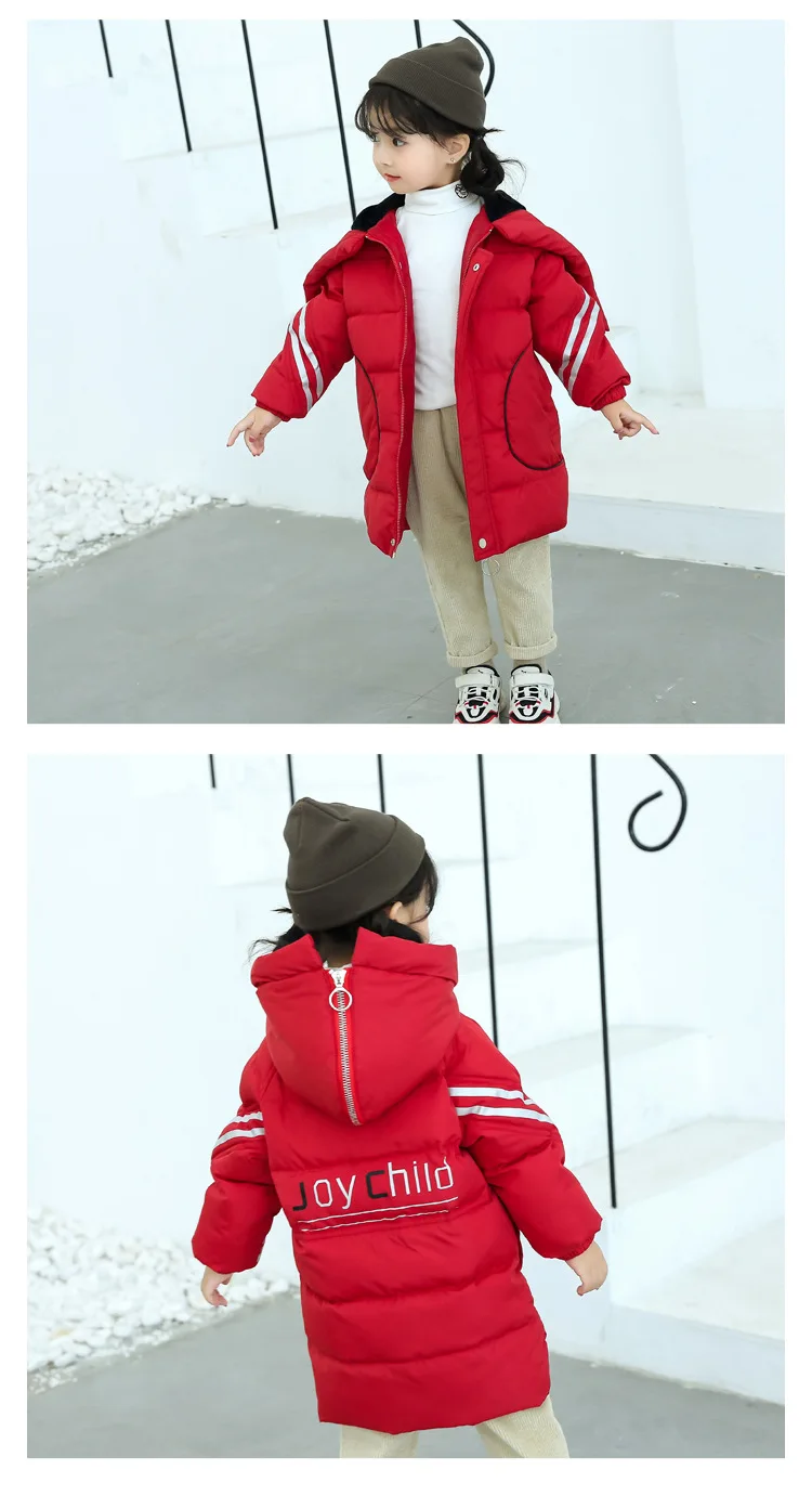 CYSINCOS/детская зимняя куртка; Одежда для мальчиков; теплая пуховая хлопковая верхняя одежда; пальто средней длины с капюшоном; Водонепроницаемая утепленная детская парка