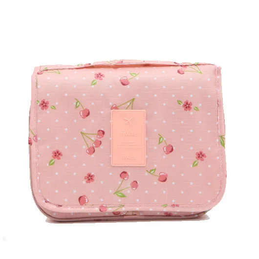 Pink cherry Высококачественная косметичка для макияжа, висящая косметичка, водонепроницаемая большая косметичка для путешествий, косметичка для личной гигиены, сумка-Органайзер - Цвет: Pink cherry