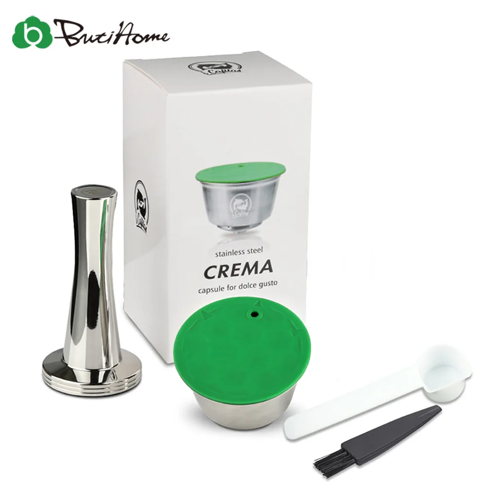 STAINLESS STEEL Metal Reusable Dolce Gusto Capsule Compatible with Nescafe Coffee Machine Refillable Dolci Filter Dripper Tamper | Дом и сад