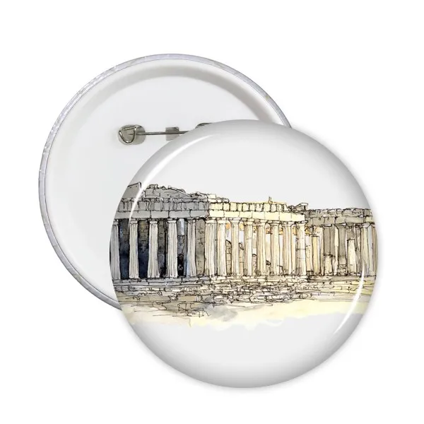 

Acropolis of Athens of Greece Round Pins Badge Button Clothing Decoration Gift 5pcs