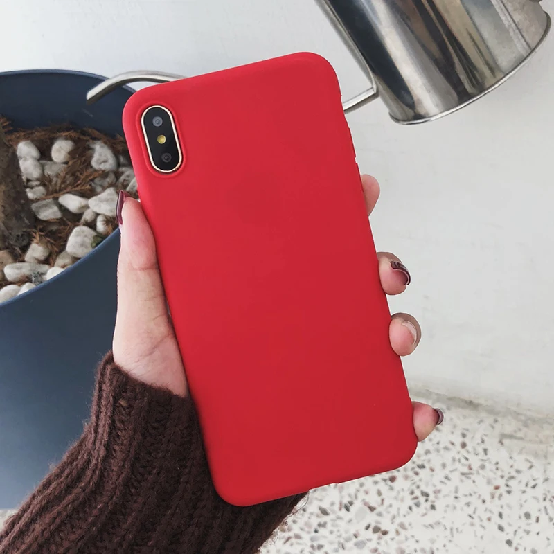 Ультра тонкие однотонные цветные Чехлы для Samsung Galaxy A10 A20 A30 A40 A40S A50 A60 A70 M10 M20 M30 M40 M50 Мягкий ТПУ чехол для телефона - Цвет: Red