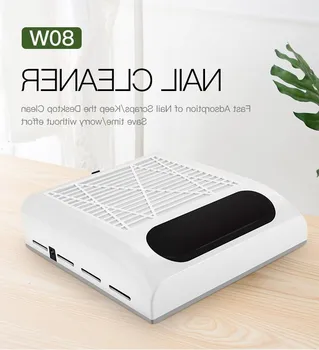 

80W 110V/220V Nail Suction Dust Collector Large Size Strong Nail Vacuum Cleaner Machine Low Noisy with Salon Tool