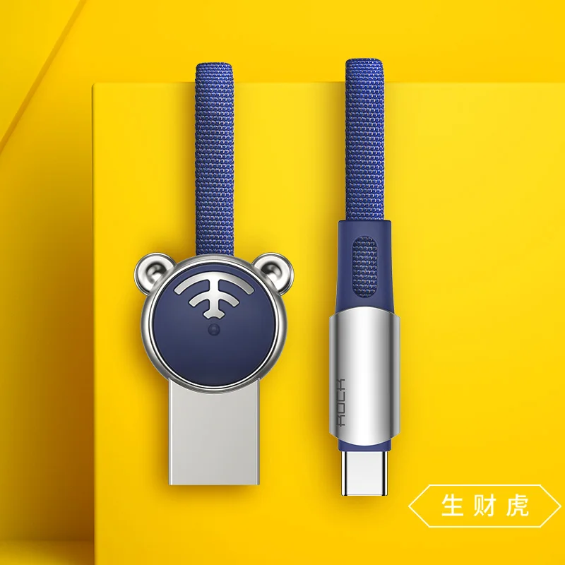 ROCK usb type-C кабель для samsung S9 S8 Китайский Зодиак type-C мобильный телефон зарядный провод USB C кабель для Xiaomi mi9 Redmi Note 7 - Цвет: Blue Tiger