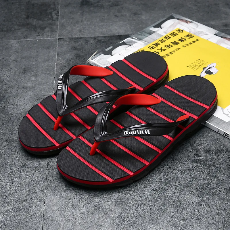 

2019 Summer New Style MEN'S SHOES Korean-style Beach Flip-flops Light Anti-slip Large Size Split Toe Slipper 39-45