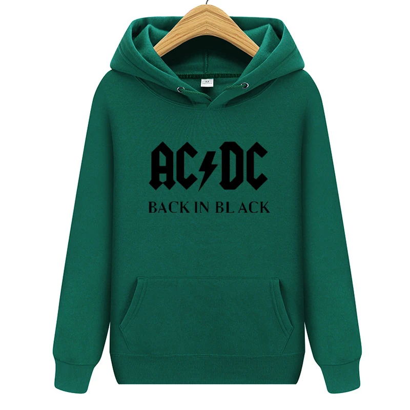 Мужская толстовка в стиле хип-хоп, рок-группа, ACDC, толстовка, мужская повседневная уличная куртка, толстовка с капюшоном, толстовки для мужчин и женщин, брендовая одежда - Цвет: green