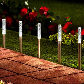

Solar Power Tube Lights Lamps Acrylic Bubble Pathway Lawn Landscape Decoration Garden Stick Stake Light Lamp Set