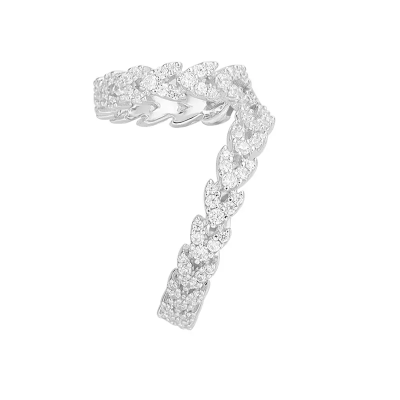 Кафф для ушей из стерлингового серебра 925 пробы с ушками в виде одного сердца